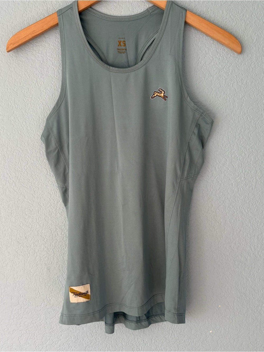 Tracksmith Running Mesh Lightweight Run Tank Top Blue Gray